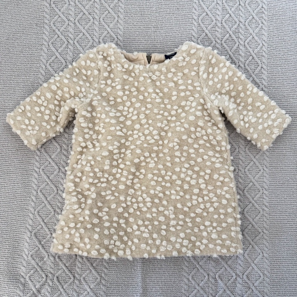 Baby GAP Cream Fuzzy Snowball Toddler Dress